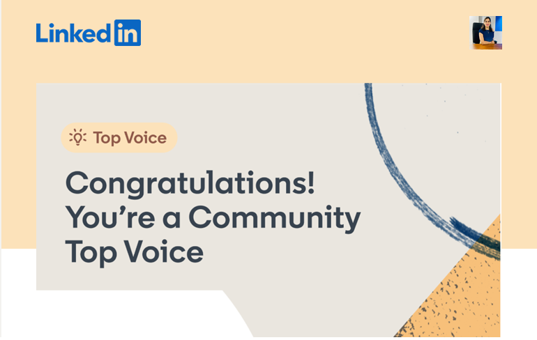 LinkedIn Community Top Voice — Preeti Gureja